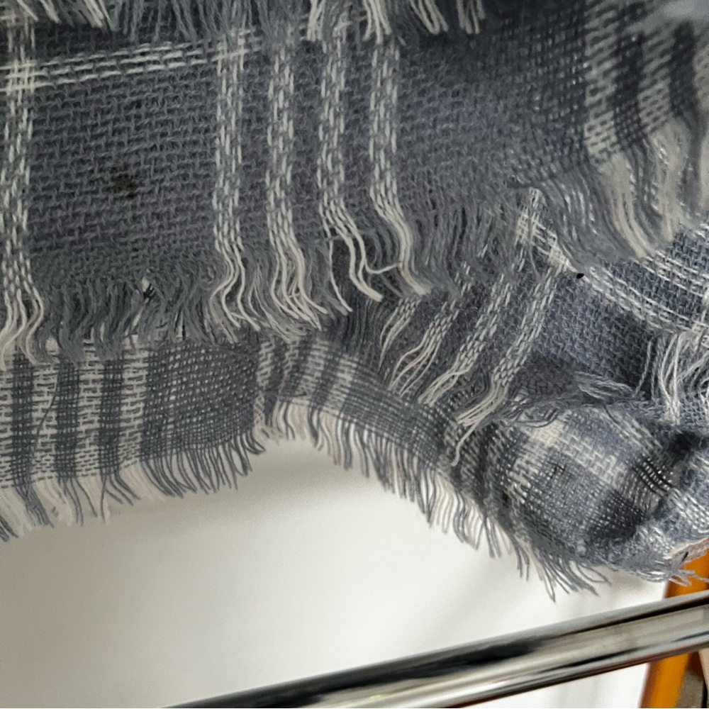 Large Blue Patterned Scarf - Picture 5 of 6